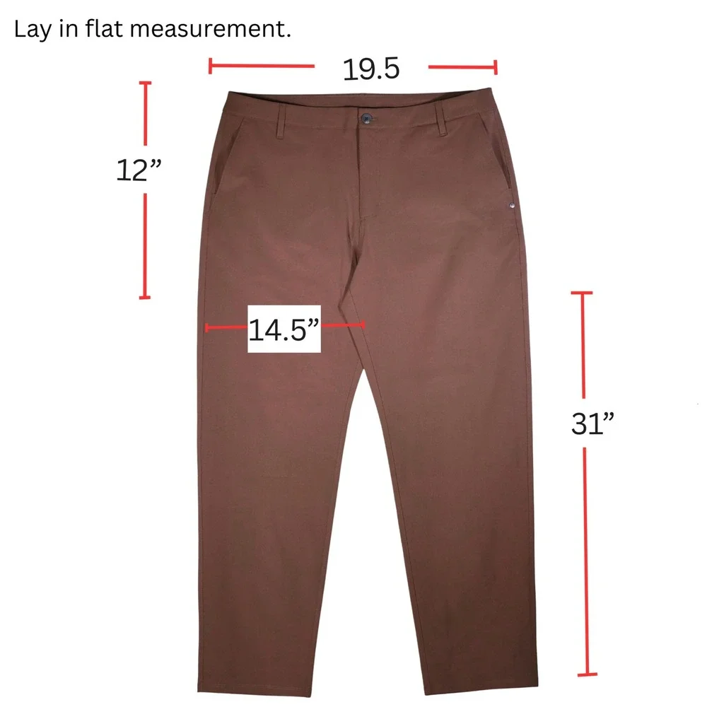 Vuori Meta Trouser Pants Mens 38 Sable Red Stretch Performance Golf Chino V4098
